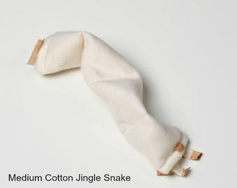 Medium Organic Cotton Jingle Toy - Catnip Free Cat Kicker - Natural Plastic/Dye Free - Washable