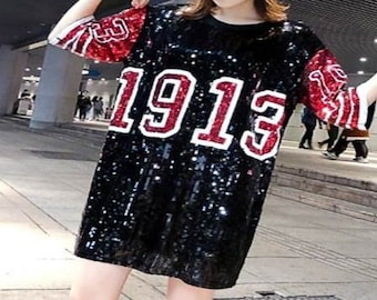 sequin basketball jersey dress