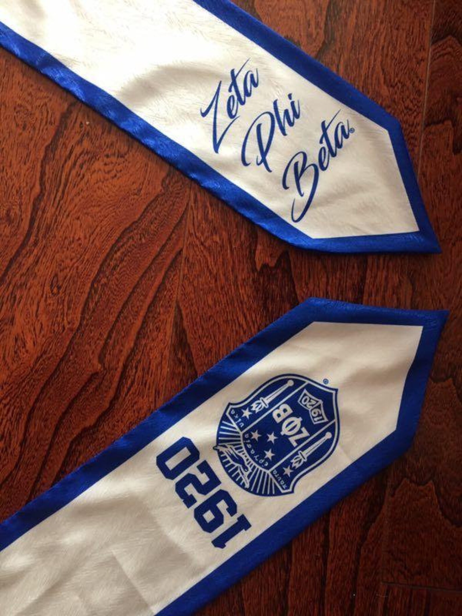 Zeta Phi Beta Sorority Scarf: Blue & White Ribbon Bow - Etsy