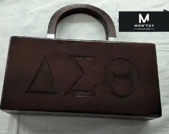 Delta Sigma Theta Sorority, Inc  wood silver hardware handbag  all pledging gifts,  graduation, Mother’s Day,1913,Founders Day