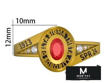 Anillo de la hermandad Delta Sigma Theta: Baño de oro, regalo personalizado de iniciación de 1913, spriy2023