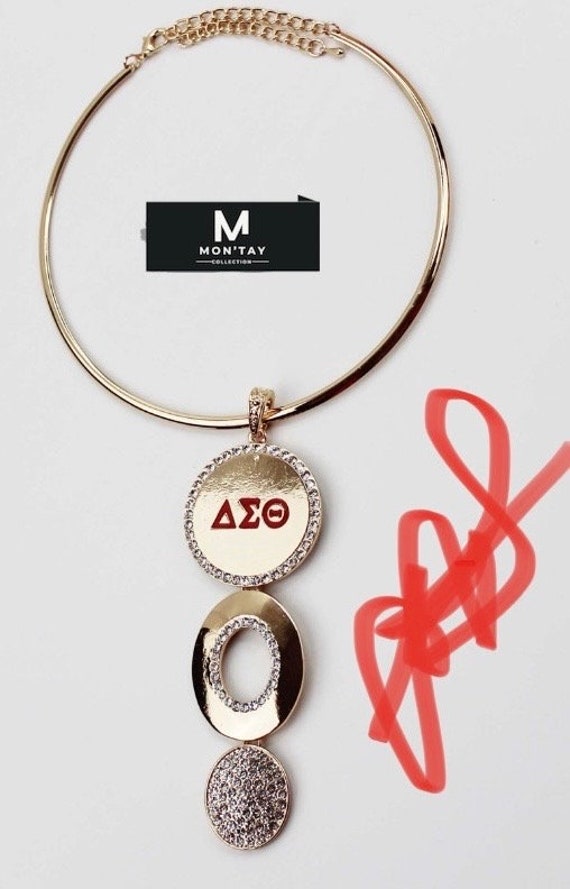 Delta Sigma Theta Inspired Circle of Love Gold Plated Necklace