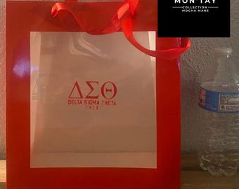 2   Delta Sigma Theta Sorority Inc. red  gift bag