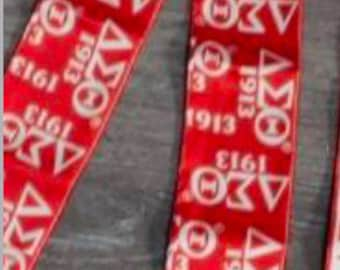 Custom Made Delta Sigma Theta Sorority, Inc.  Inspired Scarf red and white stole or bow tie