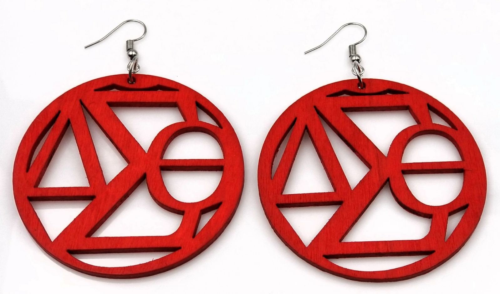 Delta sigma theta wooden earrings best sale
