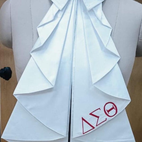 Embroidered Satin Ruffled Collar: Delta Sigma Theta Sorority Inspired