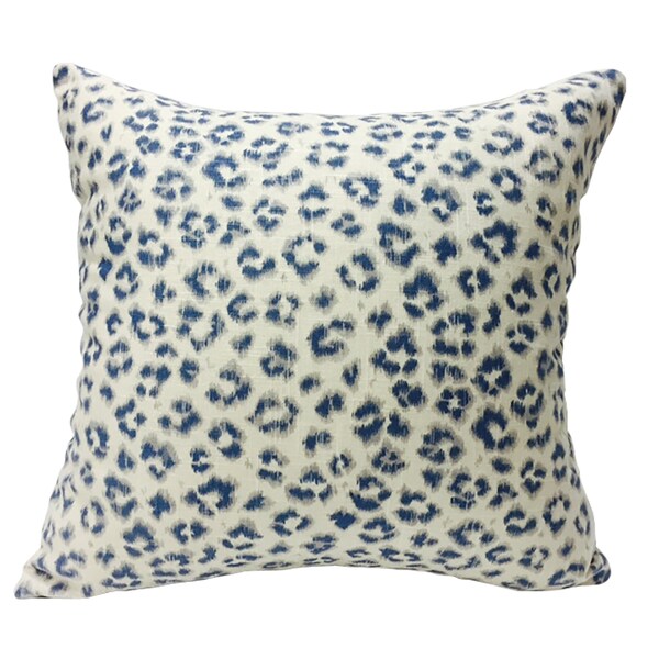 Blue Leopard Pillow Etsy