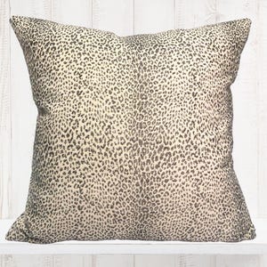 Schumacher Mini Leopard Pillow Cover in Grey - Animal Print Pillow - Designer Pillow - Throw Pillow - Decorative Pillows - Gray Pillow