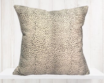 Schumacher Mini Leopard Pillow Cover in Grey - Animal Print Pillow - Designer Pillow - Throw Pillow - Decorative Pillows - Gray Pillow