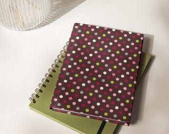 Y2K Pastel Polka Dot Brown Pink Hard Cover Journal