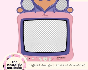 Disney Princess Nostalgic CRT TV Clip Art Image 90s Y2K Kids Character Tv Transparent PNG