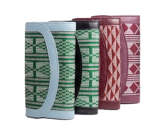 Cartera de mujer: hecha con una tela africana tejida a mano