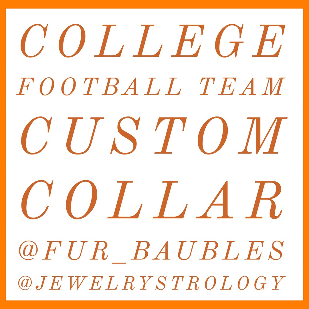 Beaded Dog Collar College Football Team Custom Color UT Austin Etsy