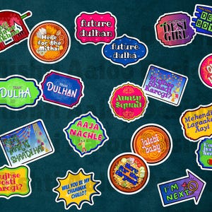 Indian Wedding Photo Booth Props | Desi Wedding Printable Props | 20 Digital Download Signs for Mehndi, Sangeet, Shaadi, Reception