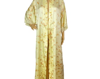 Vintage Christian Dior Lingerie Butterfly Robe Yellow Size M