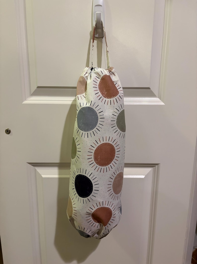 Handmade Grocery Bag Holder | Plastic Bag Dispenser | Kitchen Storage | Pantry Organizer 1 Boho Sun