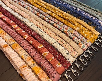 Scrunchie Lanyard Teacher ID Holder with Optional Breakaway Clasp
