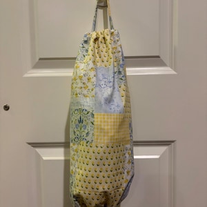 Handmade Grocery Bag Holder | Plastic Bag Dispenser | Kitchen Storage | Pantry Organizer 12 B/Y Patchwork