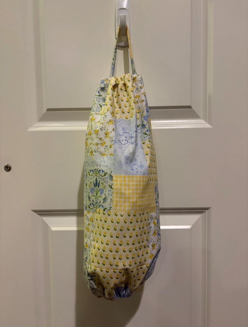 Handmade Grocery Bag Holder | Plastic Bag Dispenser | Kitchen Storage | Pantry Organizer 12 B/Y Patchwork