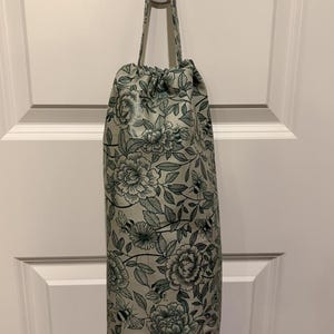 Handmade Grocery Bag Holder | Plastic Bag Dispenser | Kitchen Storage | Pantry Organizer 10 Sage Floral
