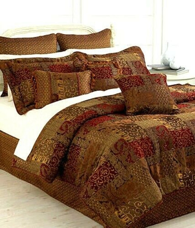 NEW 1 Croscill Galleria King Size Pillow Sham Red Gold Brown Etsy