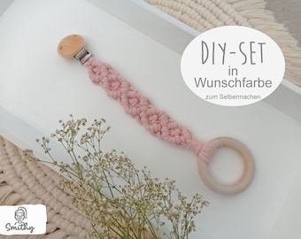Makramee Beißring Kette, DIY Kit, freie Farbwahl, Baby, Geschenk Idee, Boho