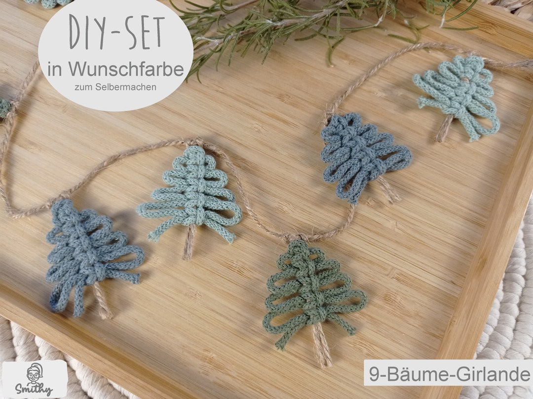 Makramee Tannenbaum Girlande, Weihnachtsbaum, DIY Kit, Anhänger