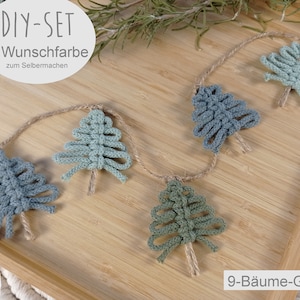 Macrame Christmas tree garland, Christmas tree, DIY kit, pendant, tree decoration, DIY set, boho, gift, Christmas