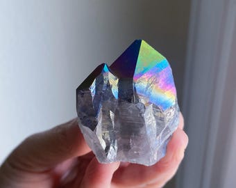 Raw Smoky Quartz Titanium Aura Point, Healing Crystal, Exact One