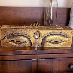 Gold Buddha Box - Sacred Wood Buddha Box