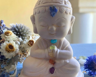 Praying Buddha Figurine // Prosperous Buddha Statue