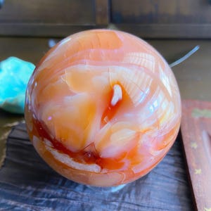 High Quality Carnelian Sphere, Healing Crystal, Gemstone, Orb, Crystal Ball, Energy Boost, Sacral Chakra
