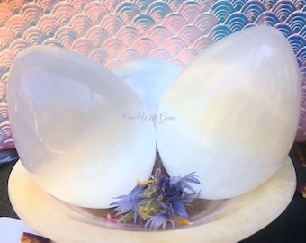 HUGE Selenite Egg Extra Glow And Quality, Healing Crystals And Gemstones, Solar Plexus, Heart Chakra