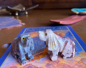 Jasper Dog Statues Crystal Set, Healing Crystal Carving, Grounding, Root Chakra, Exact Set