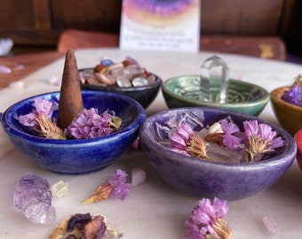 Sacred Mini Plates - Altar Space - Om dish - Crystals Bowl