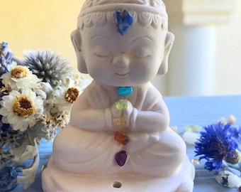 Praying Buddha Figurine, Small Buddha Statue, Chakra Alignment, Altar Decor, 3.5"
