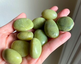 High Quality Serpentine Jade Tumbled Crystal, Healing Crystal, Gemstone, Protection, Kundalini Energy, Root Chakra, Intuitively Chosen