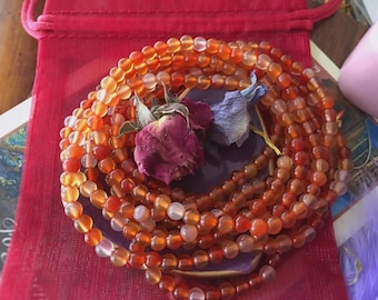 Pulsera de cornalina, joyería de cristal curativo, gema de 4 mm, elegida intuitivamente.