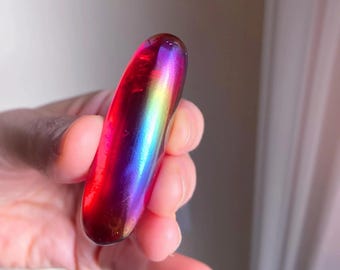 Red Angel Aura Quartz Healing Crystal, Exact One