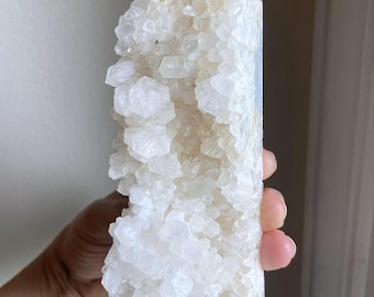 Torre de cuarzo transparente en racimo, obelisco de cristal en bruto, cristal curativo para el chakra corona, 5,3 pulgadas