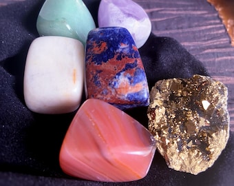 Inner Goddess And Wisdom Crystal Set, Heart Third Eye & Solar Plexus Chakras, 6 Piece Set, Exact Crystals