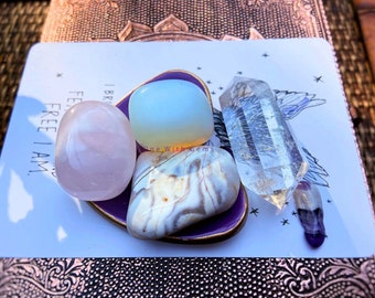 Grief And Sadness Healing Crystal Set, Emotional Support And Self Love