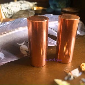 Copper Harmonizer Cylinders | Set Of Two | Copper Rod, Meditation, Copper Wand, Balance
