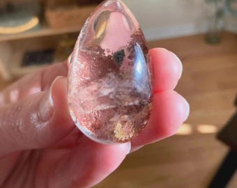 Pink Garden Quartz, Pocket Stone Crystal, Exact One