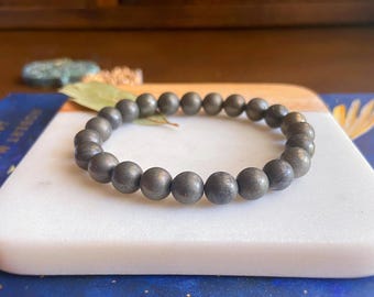 Pulsera de pirita, joyería de cristal, riqueza y abundancia, hecha a mano, cuentas de 8 mm.