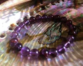 Super Seven Bead Bracelet, Auralite 23, Intuitively Chosen, Healing Crystal Jewelry, Spiritual Awakening, Alignment, Crown Chakra