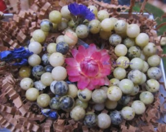 Pulsera serpentina, joyería de cristal elástica, 8 mm, hecha a mano.