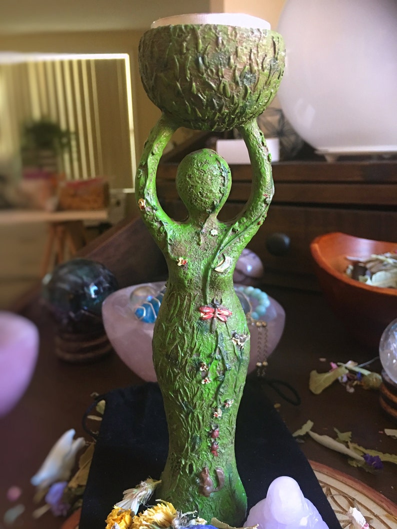 Mama Earth Goddess And Crystal Holds Healing Crystals image 0