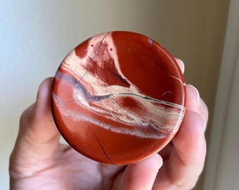 Brecciated Jasper Mini Plate, Healing Crystal, Gemstone Disc, Charging Plate, Root Chakra, Intuitively Chosen