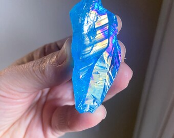 Raw Aqua Aura Crystal, Energy Crystals, Yoga Gift, Nature Stone, Meditation